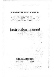 Zorki 3 manual. Camera Instructions.